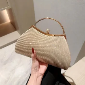 Sac à main de soirée plissé pour femme
