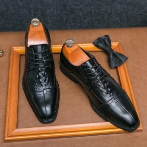 Chaussures en cuir Derby de luxe pour hommes