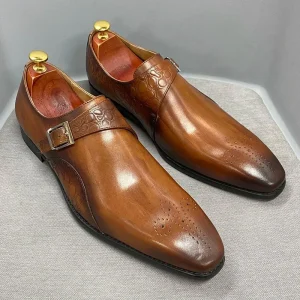 Chaussures en cuir de veau véritable imprimé alligator pour hommes