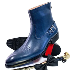 Bottes de rinçage à glissière mi-mollet pour hommes