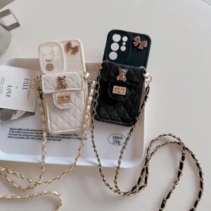 Étui de téléphone à bandoulière en cuir pour Samsung Galaxy