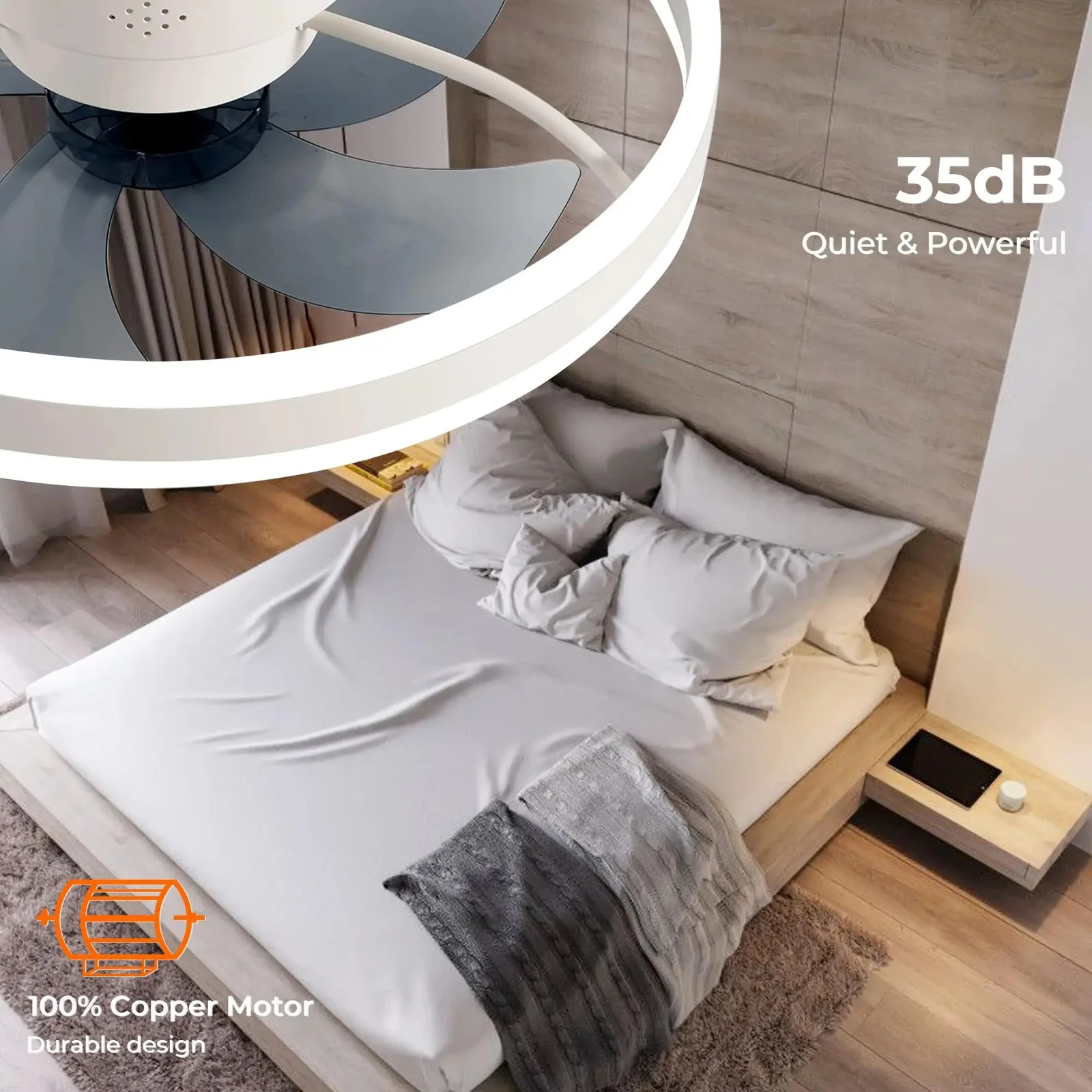 Ventilateur de Plafond Moderne avec Lumière LED – Image 6