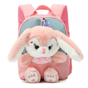 Sac à Dos Lapin 3D en Peluche pour Garçon et Fille