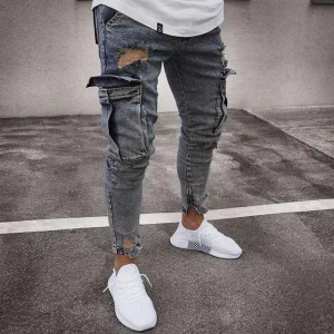 Jeans au genou pour hommes