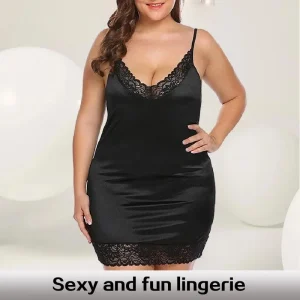 Robe en dentelle transparente à col en V pour femmes, bordure décorative