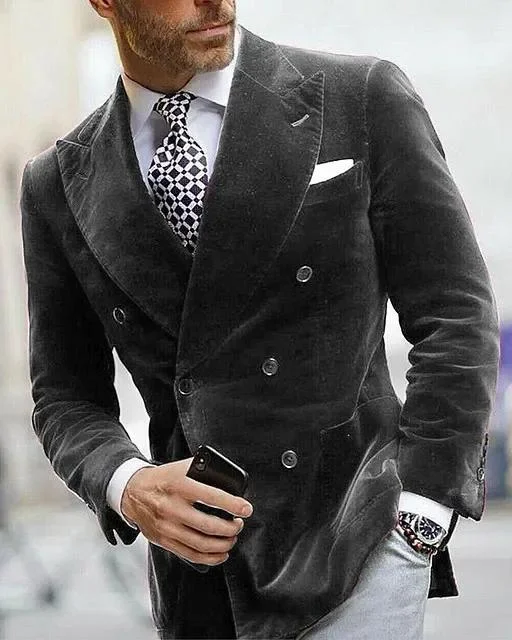 Blazer en velours de style italien pour hommes
