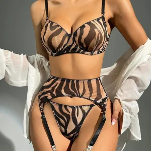 Ensemble soutien-gorge et culotte zèbre