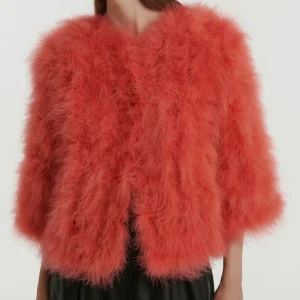 Cropped feather jacket