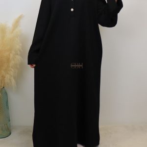 Abaya en velours Lina noire