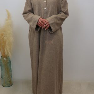 Abaya en Velours Lina Taupe