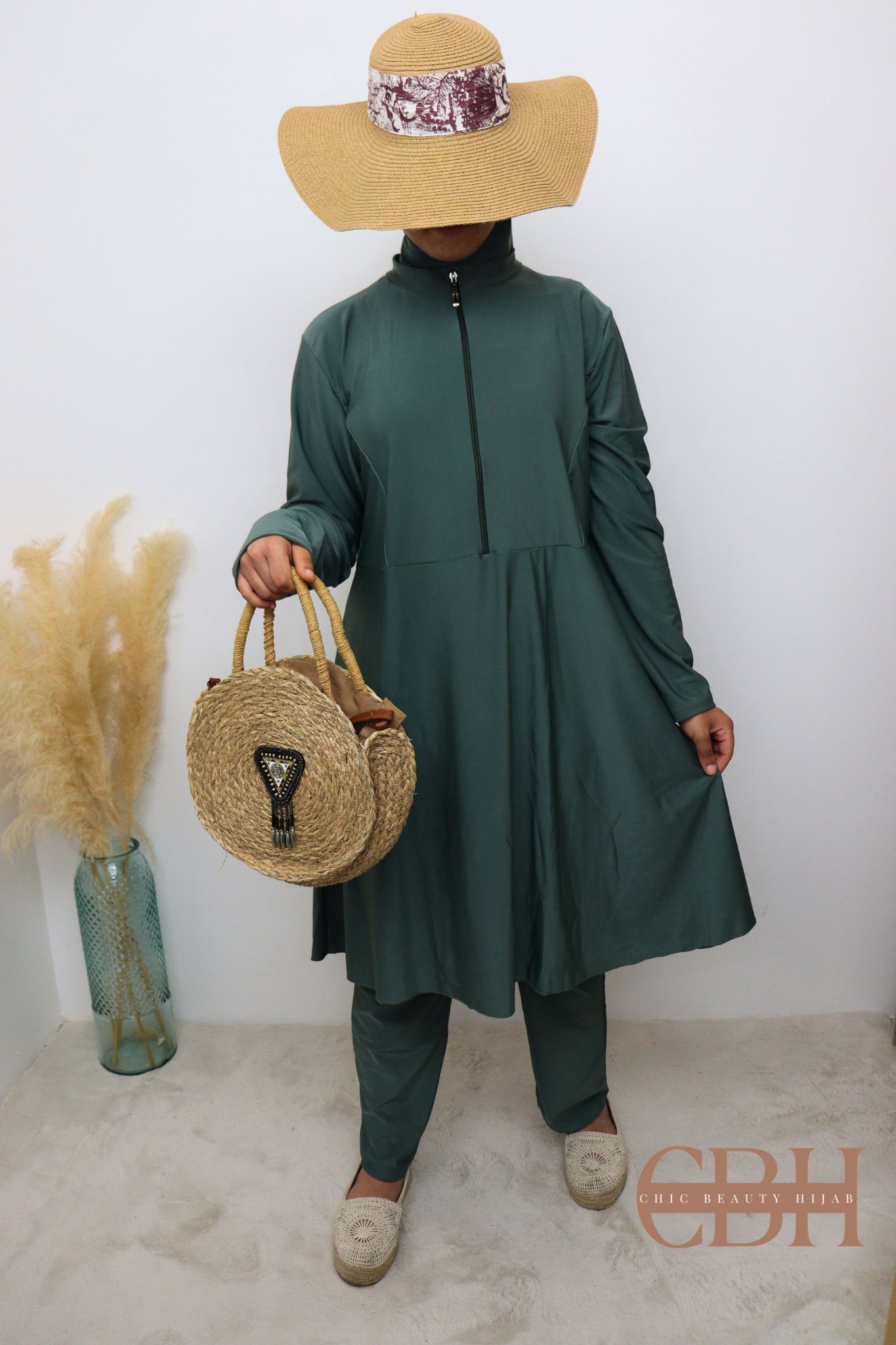 Burkini zipp FATINE Kaki