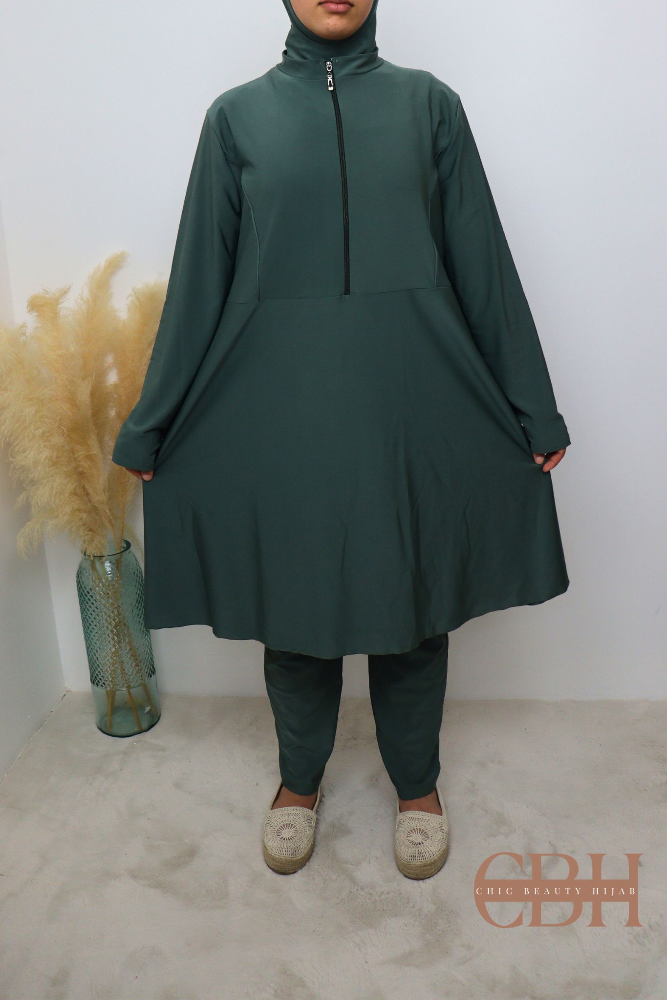Burkini zipp FATINE Kaki – Image 3