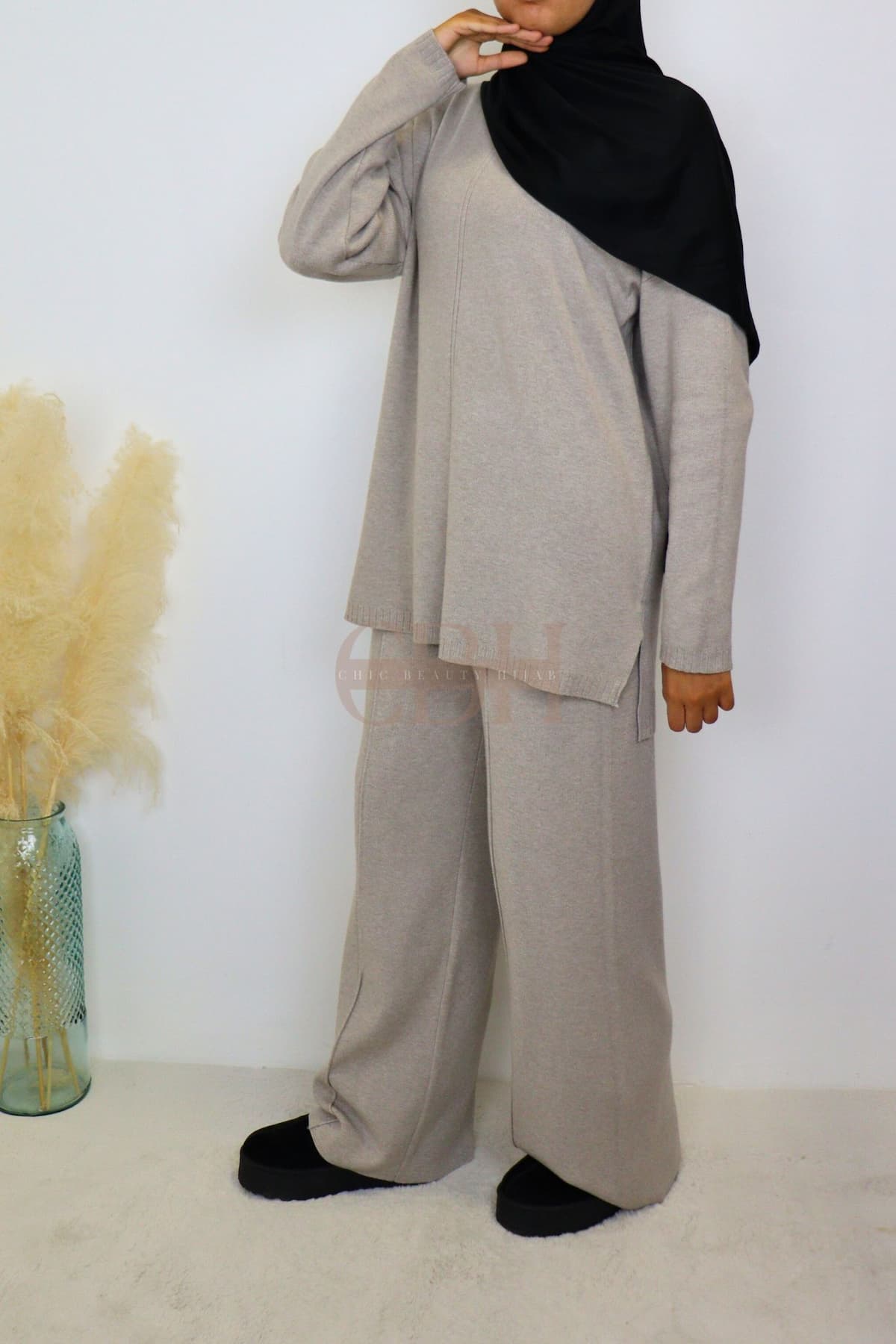 Ensemble femme maille Taupe – Image 7