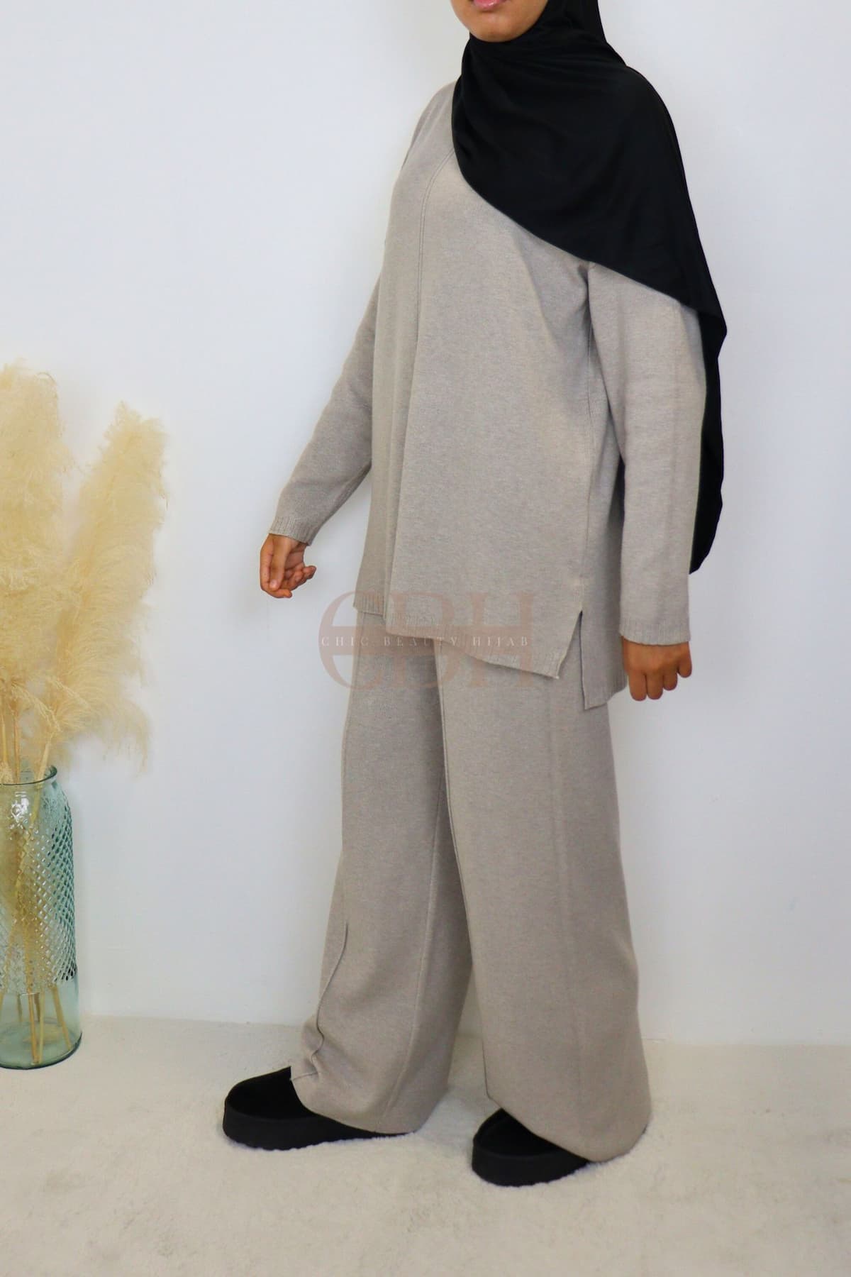 Ensemble femme maille Taupe – Image 2