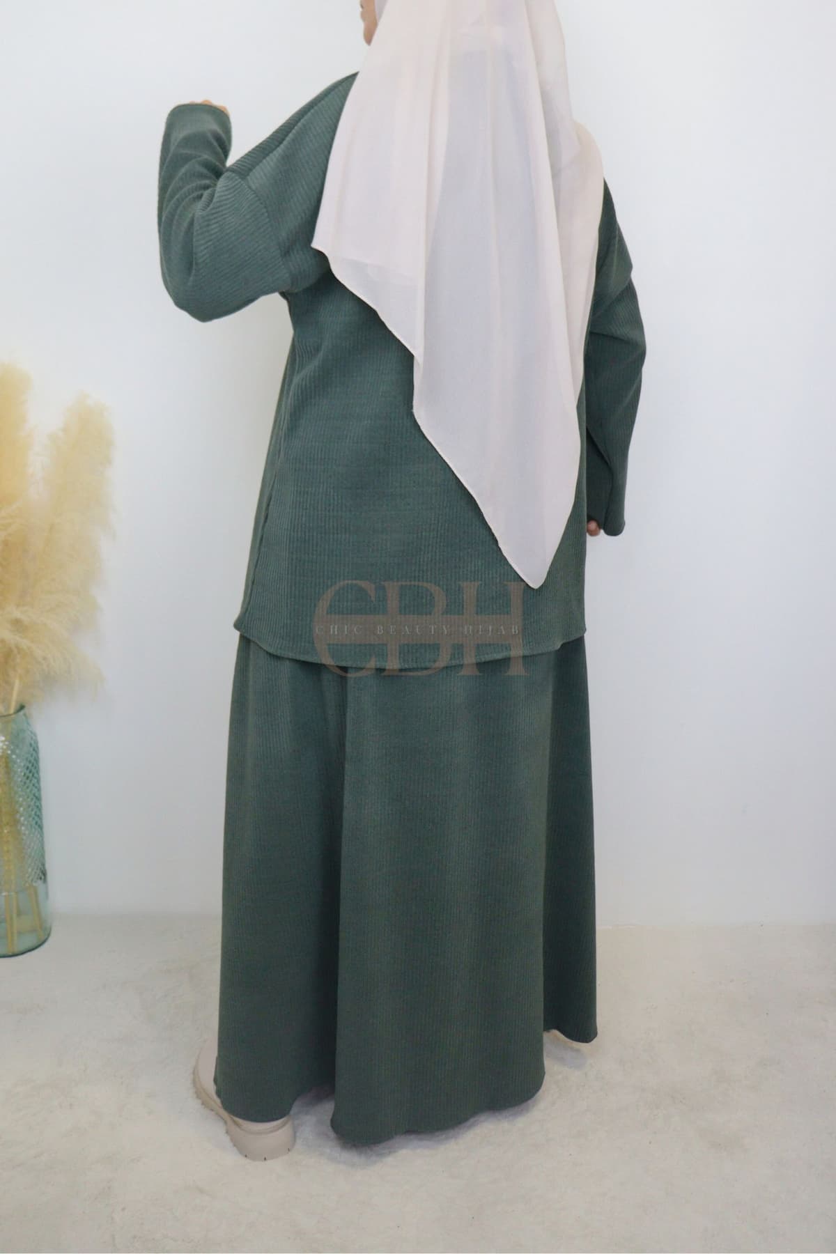 Ensemble jupe velours côtelé Kaki – Image 7