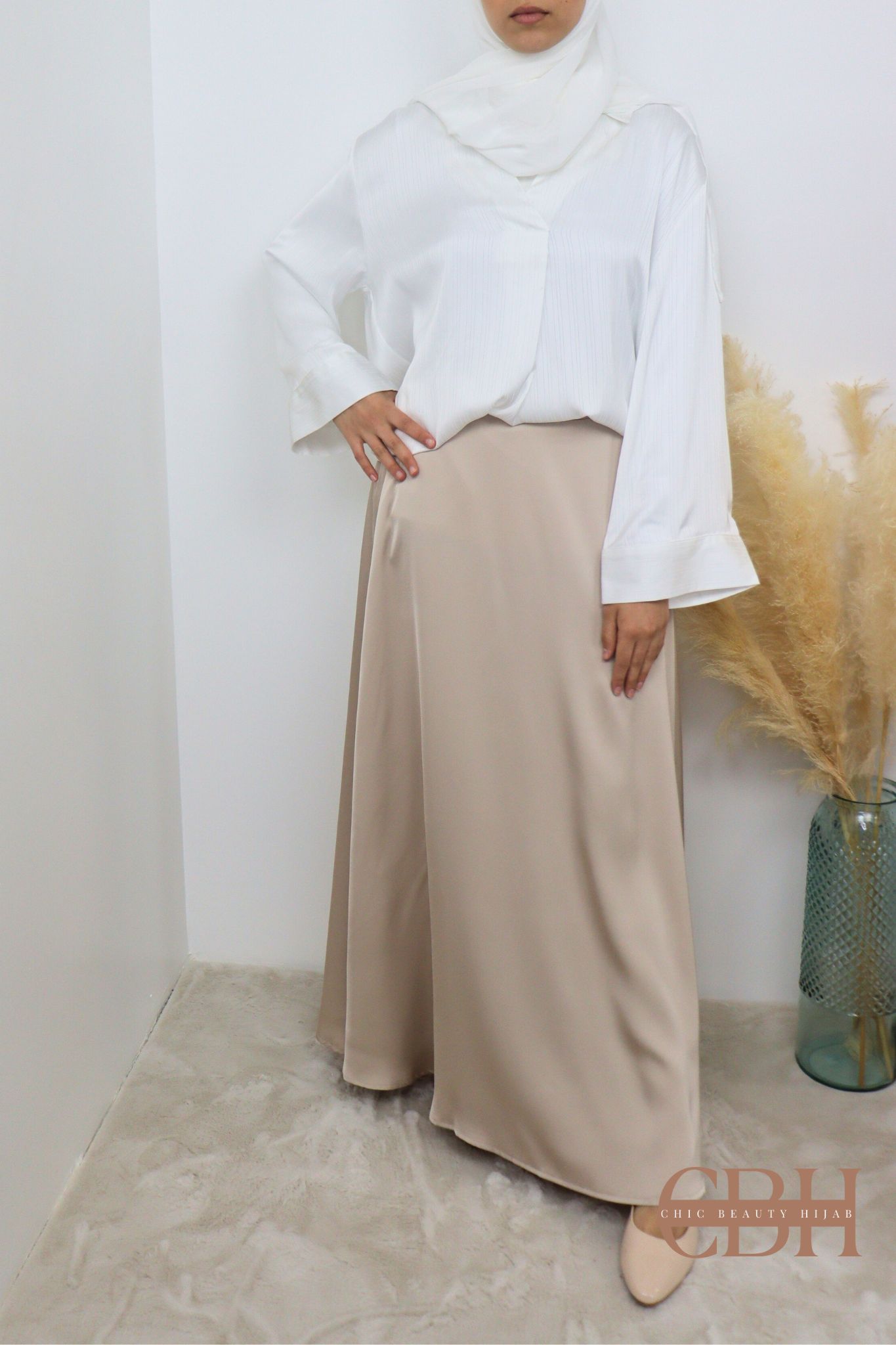 Chemise longue satin plissé – Image 5