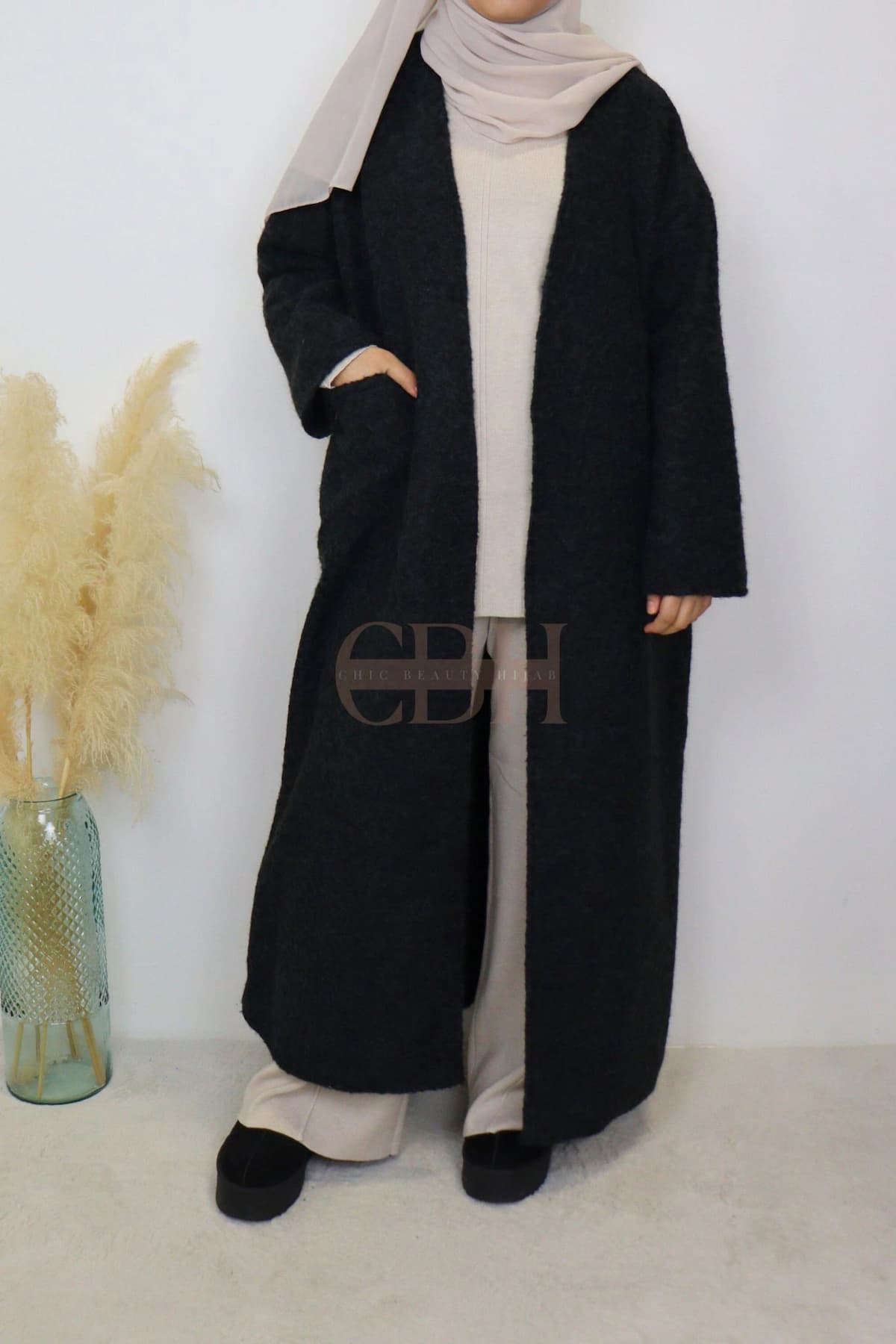 Manteau Long Oversize Texturé – Image 3