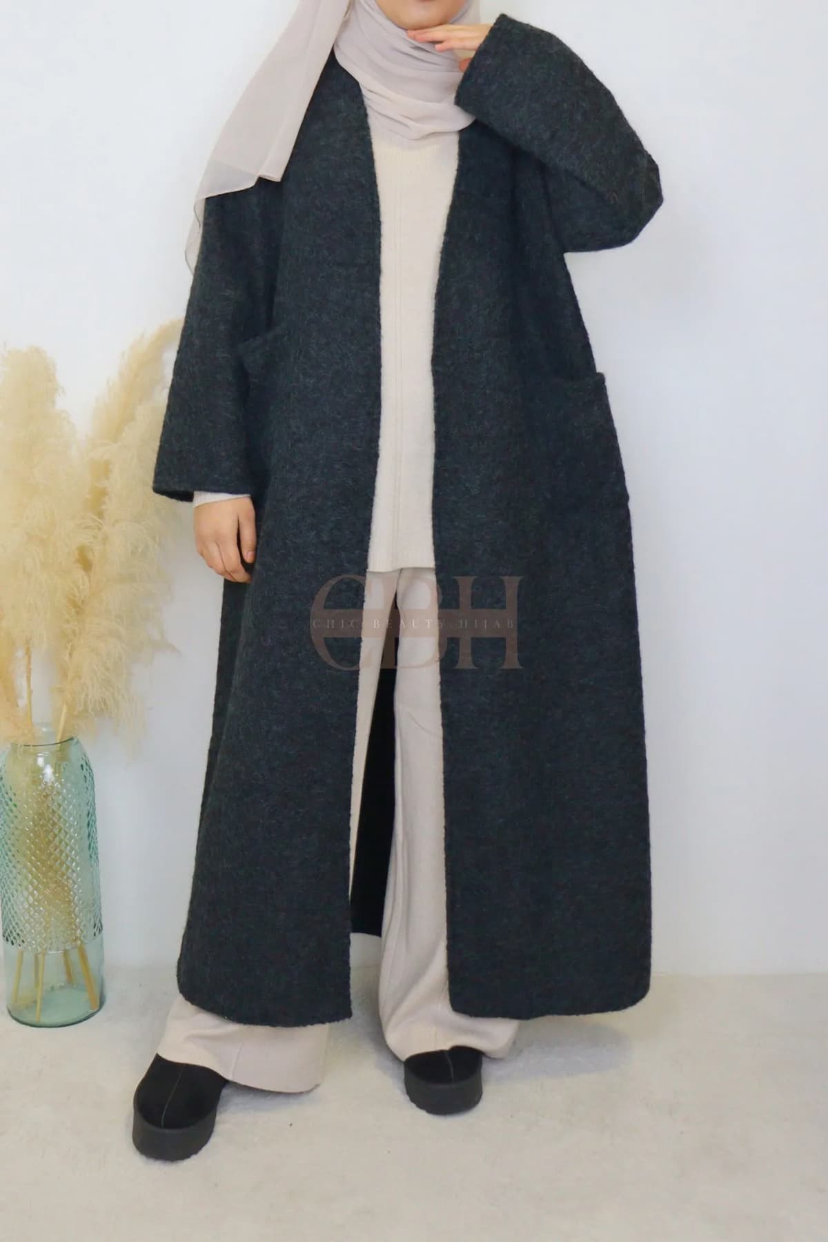 Manteau Long Oversize Texturé – Image 6