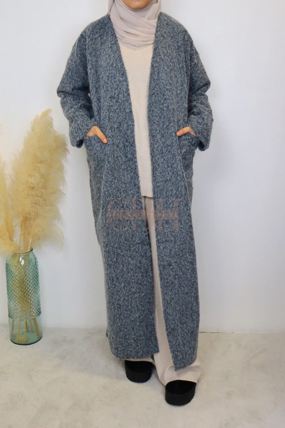 Manteau Long Oversize Texturé – Image 8