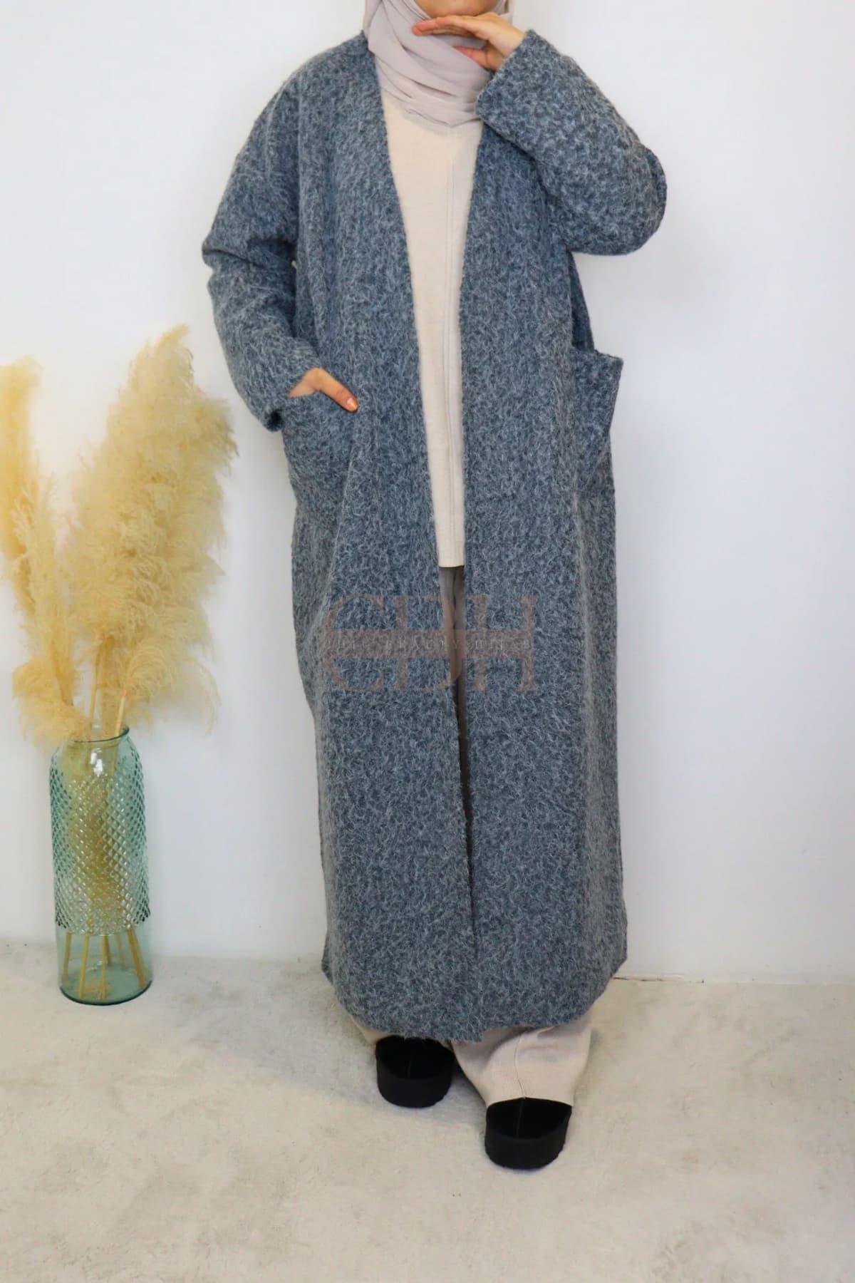 Manteau Long Oversize Texturé – Image 9