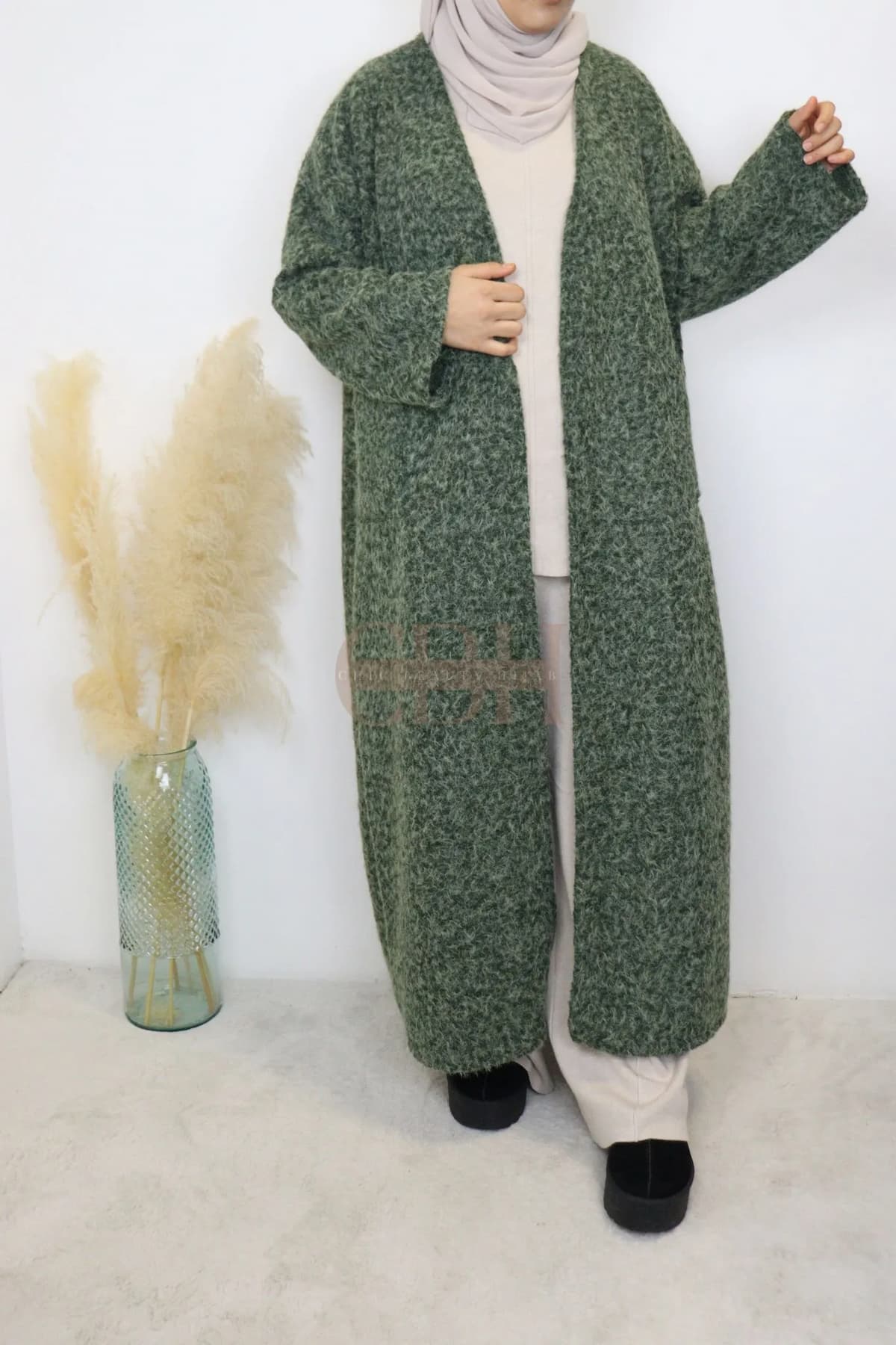 Manteau Long Oversize Texturé