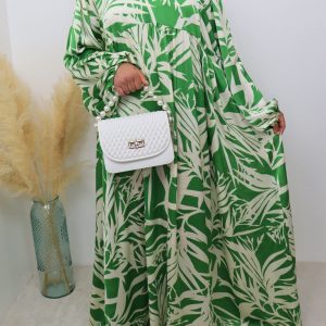 Robe imprimée fluide ELIF verte