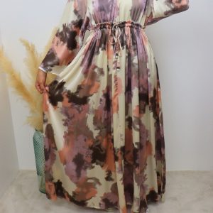 Robe longue imprimée satin Sofia