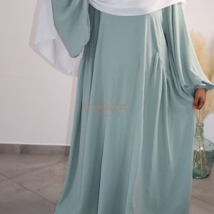 Abaya Jazz Manches Bouffantes Vert d’eau
