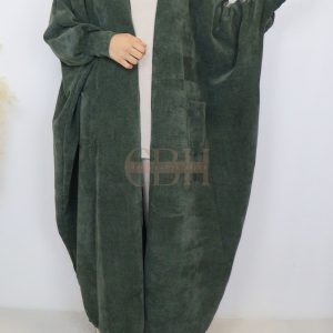 Cardigan velours kaki oversize