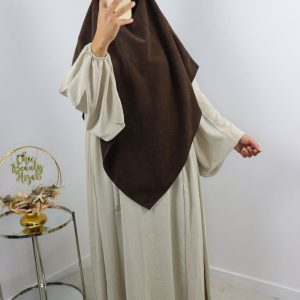 Khimar long velours côtelé