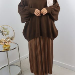 Pull oversize maille Nour Marron